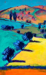 North Hill #3 (détail), 2024 (acrylique sur panneau)