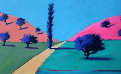 Pink Hills #2, 2022 (acrylique sur panneau)