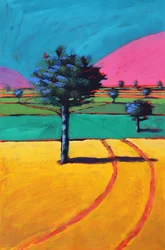 Vers Castlemorton, 2021 (acrylique sur papier)