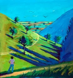 Vallée, 2024 (acrylique sur papier)