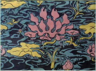 Tissu décoratif avec nénuphar