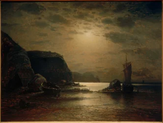 Côte rocheuse de Rügen au clair de lune
