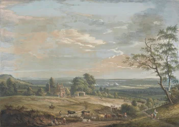 Vue lointaine de Maidstone, depuis Lower Bell Inn, Boxley Hill