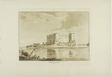 Château de Carew, planche huit de Twelve Views in Wales (Douze vues du Pays de Galles)