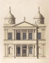 Projet pour une église. Élévation de la façade ouest