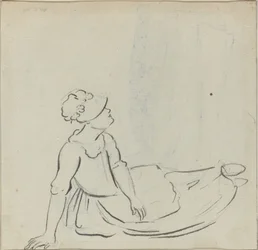 Fille avec un bonnet allongée