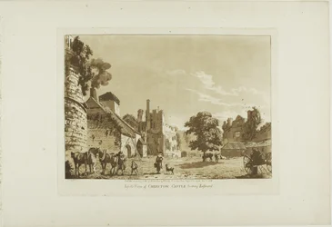 Vue intérieure du château de Chepstow en direction de l