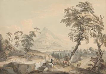 Paysage italianisant avec voyageurs, n° 1