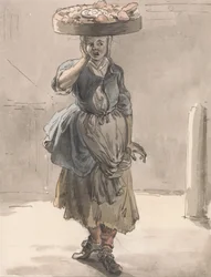 Les cris de Londres - Une fille avec un panier sur la tête (Lumières pour les chats, foie pour les chiens)