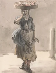 Les cris de Londres : Une fille avec un panier sur la tête ("Lumières pour les chats, foie pour les chiens")