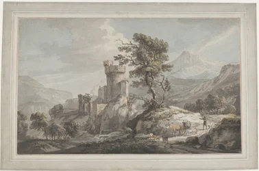 Paysage montagneux avec une forteresse