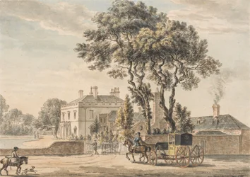 Vue nord-est de la maison de Sir John Elvil à Englefield Green près d