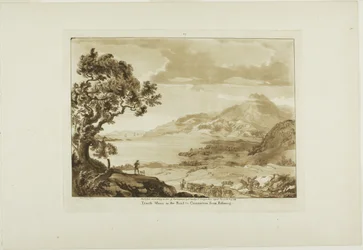 Traeth Mawr sur la route de Caernarvan depuis Fistiniog, planche 6 de Twelve Views in Wales (Douze vues du Pays de Galles)