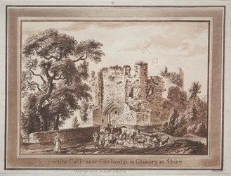 Douze vues du sud du Pays de Galles : Château de St. Quintin près de Cowbridge dans le Glamorganshire