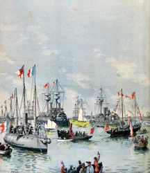 Flottille française dans le port de Portsmouth, 1891