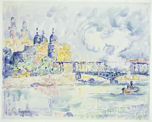 La Seine avec le Trocadéro et le pont de Passy à Paris