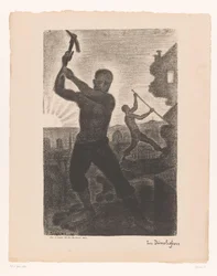 Deux hommes démolissant un bâtiment (Les démolisseurs)