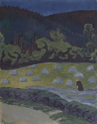 Fenaison au clair de lune
