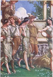 Junon, Cérès et le Masque des nymphes et des moissonneurs, illustration de La Tempête, 1908