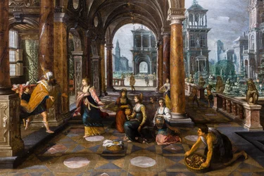 Salomon accueille la reine de Saba dans son palais