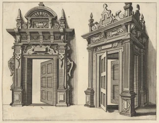 Deux Portails en Bois de Verscheyden Schrynwerck... [Plusieurs Menuiseries...]