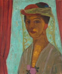 Autoportrait au chapeau et voilette
