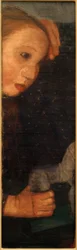Fille avec cheval en bois