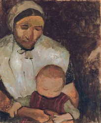 Femme assise avec enfant sur ses genoux, 1903
