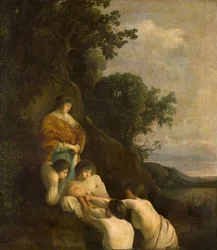 La fille du pharaon découvre Moïse dans le panier de jonc, vers 1635-1638 (huile sur toile)