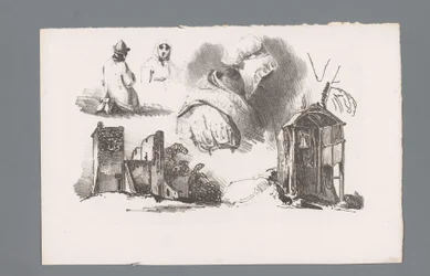 Trois figures et deux ruines (Principes de paysages)