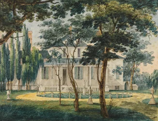 Une résidence de campagne, possiblement la maison de campagne du général Moreau à Morrisville..., 1811-vers 1813