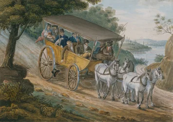 Voyage en diligence près de Trenton, New Jersey