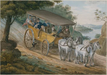 Voyage en diligence près de Trenton, New Jersey