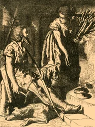Alfred dans la hutte du vacher, fin du 19ème siècle