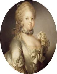 Portrait de Caroline Mathilde de Grande-Bretagne 1751-1775, reine du Danemark, vers 1767