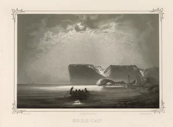Nordcap. Illustration du livre Norge fremstillet i Tegninger par Asbjørnsen, P.Chr. et publié par Chr. Tønsberg (no, 1848)