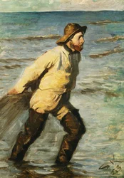 Un pêcheur tirant ses filets, 1883
