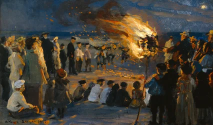 Feu de la Saint-Jean à la plage de Skagens