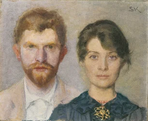 Double portrait de Marie et P.S. Krøyer. Le couple s