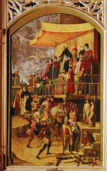 Autodafé de St. Domingo de Guzman (peinture sur bois)