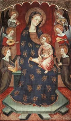 Madonna avec enfant et anges jouant de la musique