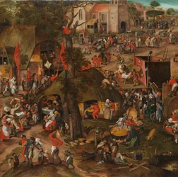 Une Kermesse flamande avec une représentation de la farce 
