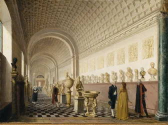 La Galerie intérieure du Musée royal au Palais royal, Stockholm, 1796