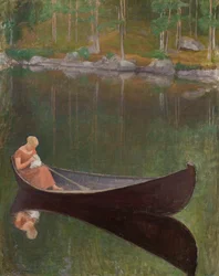 Femme dans une barque
