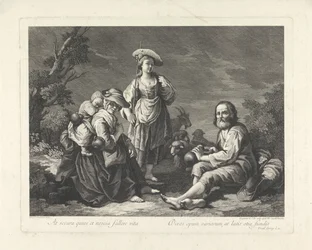 Famille de bergers dans un paysage