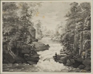 Paysage avec cascade