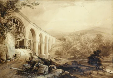 Viaduc de Quakers Yard, vers 1840