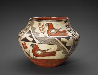 Pot (Olla) avec des perroquets