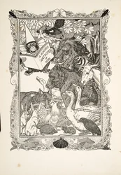 Frontispice, de A Hundred Anecdotes of Animals, pub. 1924