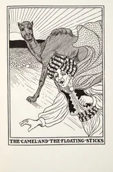 Le Chameau et les Bâtons flottants, des Fables de Fontaine, pub. 1905